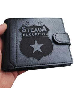 portofel negru cu capsa personalizat cu echipa Fotbal