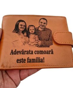 portofel piele naturala maro coniac cu capsa Adevarata comoara!