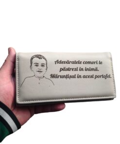 portofel dama personalizat Beige Maruntisul