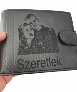 Portofel negru cu capsa Szeretlek