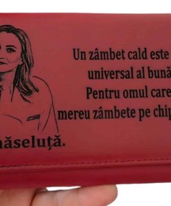 portofel dama rosu Un zambet