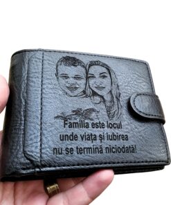 Portofel Personalizat din Piele, Gravat Laser