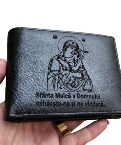 Portofel Personalizat piele naturala, fara  capsa, negru 1