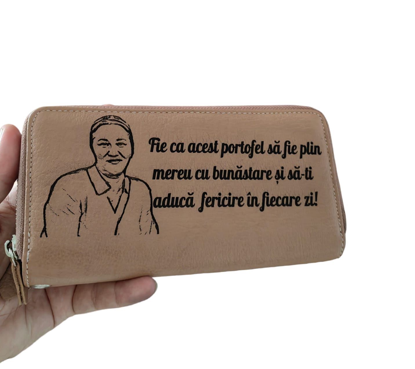 portofel rose cu 2 fermoare Fie ca acest portofel