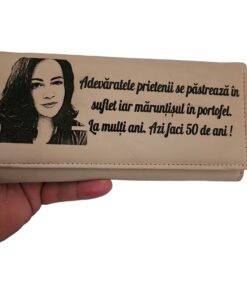 Portofel dama piele naturala beige Adevaratele Prietenii