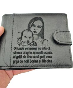 portofel cu capsa negru Oriunde vei merge nu uita