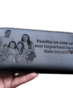 portofel dama negru penar personalizat Familia este