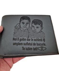 portofel negru fara capsa Noi il golim text si inimioare