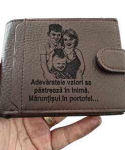 portofel maro cu capsa Adevaratele Valori