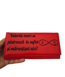 portmoneu dama din piele personalizat cu poza si text