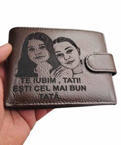 portofel maro cu capsa personalizat cel mai bun