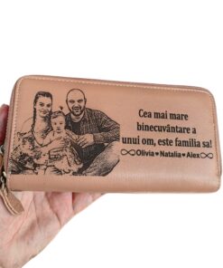 portofel dama rose cu fermoar piele naturala Cea mai mare binecuvantare