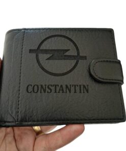 portofel negru cu capsa personalizat cu logo auto