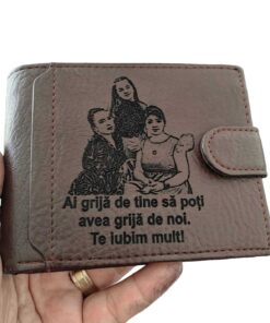 portofel maro cu capsa Ai grija de Tine