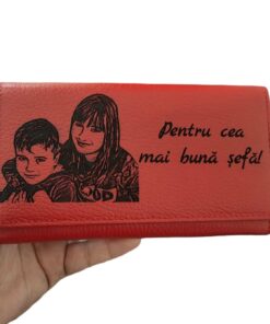 portofel dama piele naturala rosu Pentru cea mai buna sefa