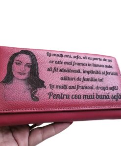 Portofel dama gravat cu poza si text
