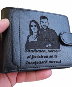 portofel negru cu capsa Sanatate si Noroc