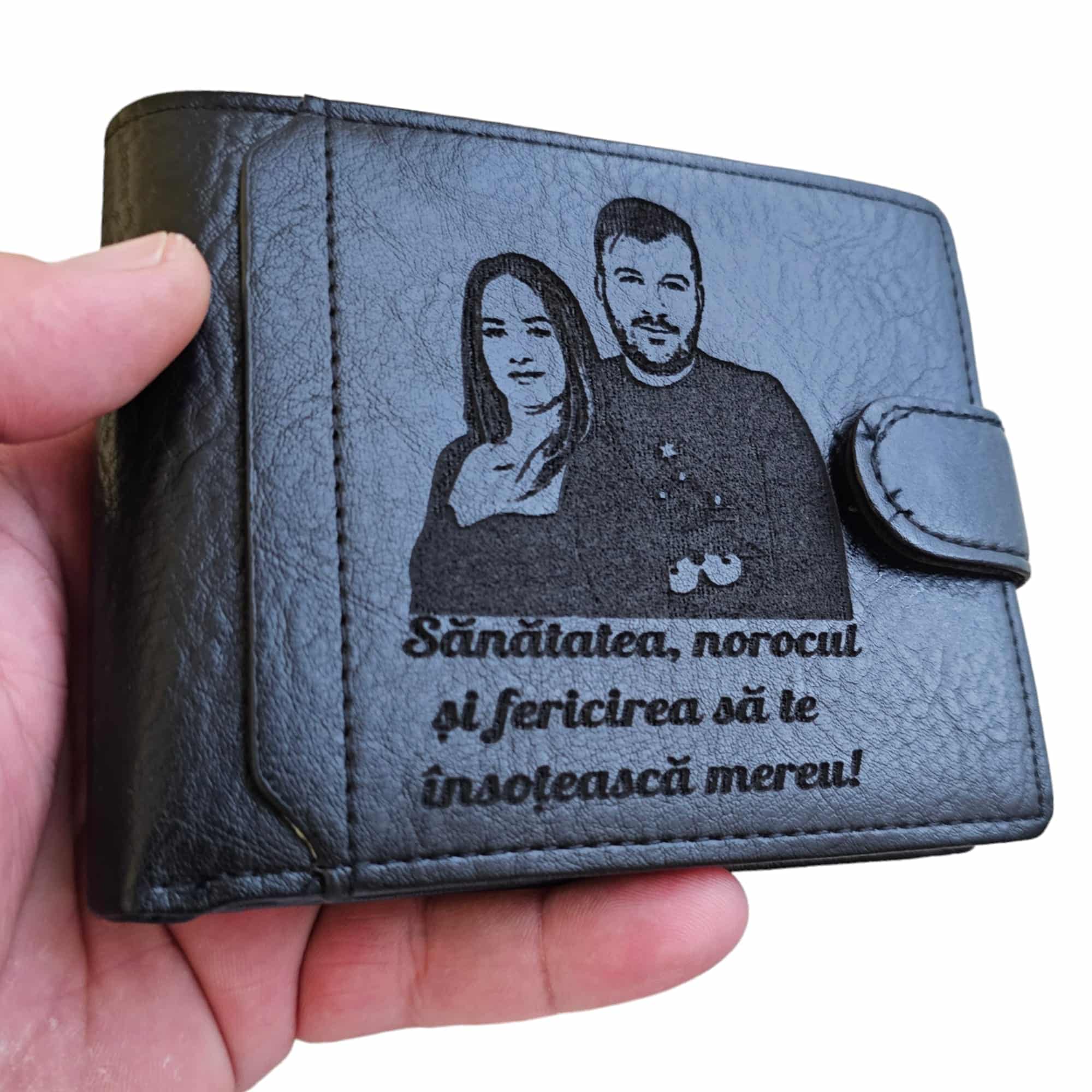 portofel negru cu capsa Sanatate si Noroc