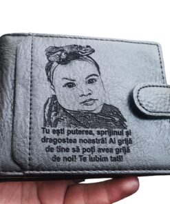 Portofel personalizat negru Tu esti puterea