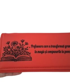 cadou personalizat portofel dama rosu Gramatica