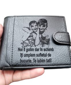 Portofel negru cu capsa Noi il Golim.