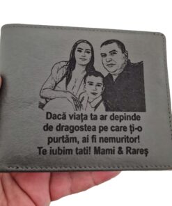 portofel piele naturala gri fara capsa Daca viata ta