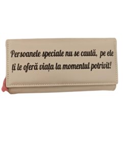 Portofel dama personalizat beige Persoanele speciale