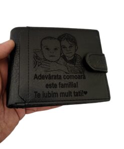 portofel negru cu capsa Adevarata Comoara Este Familia Ta
