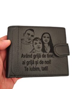 portofel personalizat piele naturala negru Avand