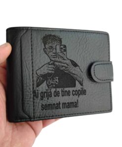 portofel negru cu capsa Copile
