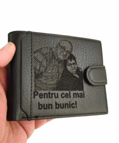 portofel negru cu capsa Cel mai bun bunic