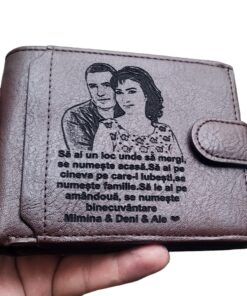 Portofel personalizat maro Sa ai un loc unde sa mergi