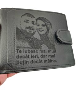 portofel nergru cu capsa Te iubesc mai mult decat ieri