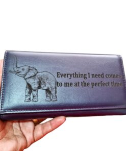 Portofel Personalizat 'Everything i need', dama, piele naturala, albastru