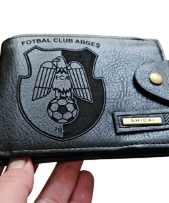 Portofel Personalizat 'Fotbal Club Arges', barbati, piele , cu capsa, negru