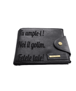 Portofel Personalizat 'Noi il golim 2', barbati, piele , cu capsa, negru