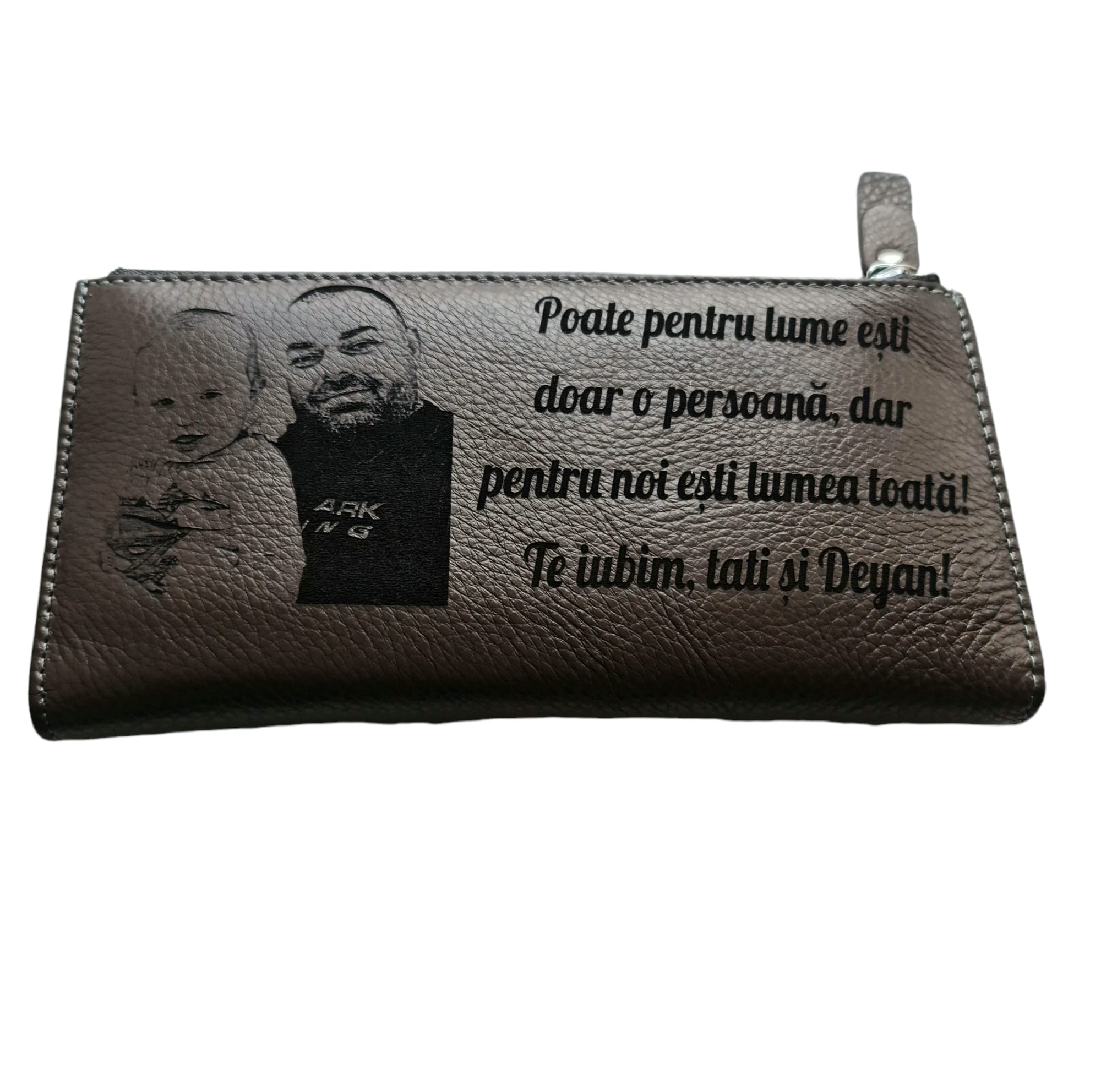 Portofel Personalizat 'Pentru lume esti doar o persoana 2', dama, piele naturala, maro