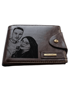 Portofel Personalizat cu poza e32, barbati, piele, cu capsa, maro