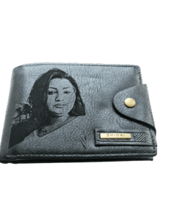 Portofel Personalizat cu poza e33, barbati, piele, cu capsa, negru