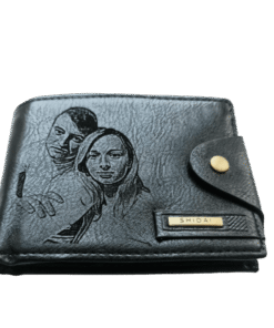 Portofel Personalizat cu poza e36, barbati, piele, cu capsa, negru