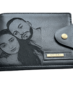 Portofel Personalizat cu poza e39, barbati, piele, cu capsa, negru