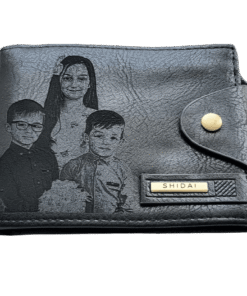 Portofel Personalizat cu poza e40, barbati, piele, cu capsa, negru