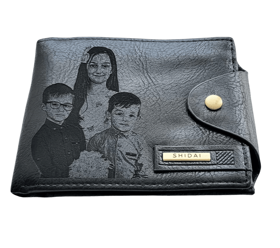 Portofel Personalizat cu poza e40, barbati, piele, cu capsa, negru