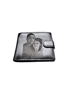 Portofel Personalizat cu poza 3, barbati, piele naturala , negru