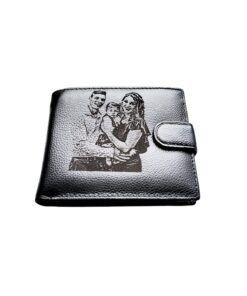 Portofel Personalizat cu poza 5, barbati, piele naturala , negru