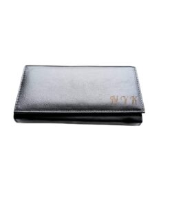 Portofel Personalizat initiale pnnd, dama, piele naturala, negru