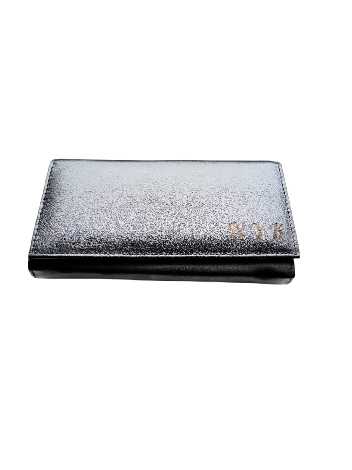 Portofel Personalizat initiale pnnd, dama, piele naturala, negru