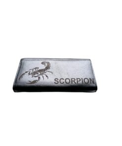 Portofel Personalizat 'Scorpion pnnd', dama, piele naturala, negru