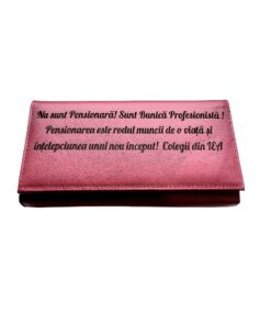 Portofel Personalizat 'Sunt bunica' , dama, piele naturala, rosu
