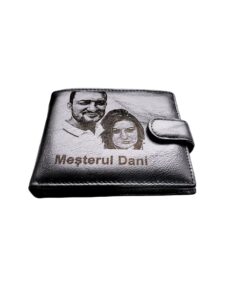 Portofel Personalizat 'Mesterul Dani', barbati, piele naturala , negru